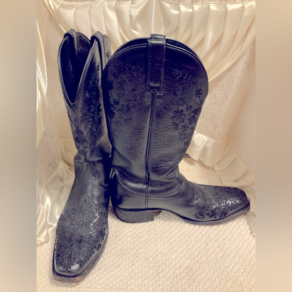 Ariat Black Floral Heeled Boots